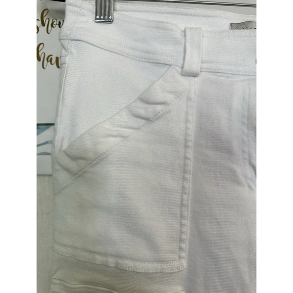 Anatomie White Denim Skinny Cargo Pants Women's Small Side/Back Pockets Snap On. - Picture 5 of 7